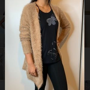 Brown Fuzzy Cardigan